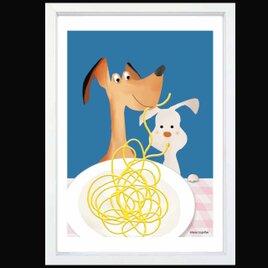 いつもいっしょ　イヌ　送料無料 　あらゆるお部屋のポスター　ポスター　アートポスター　アート/sei検索新着順　3987