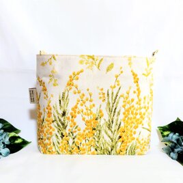 舞うミモザの花 2Wayバッグインバッグ（生成り)