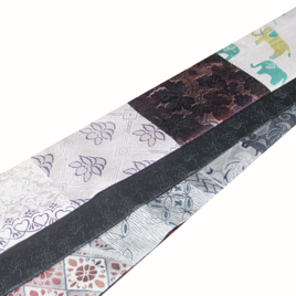 【一点物】正絹・西陣織士の創作パッチワーク角帯｜自社製「見本裂」