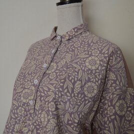 「バイカラー＊小衿シャツ」