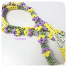 スマホショルダー＊春の庭＊ビオラ＊マクラメ