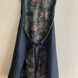 大島紬のエプロンドレス
