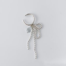Silver925 アクアマリンのRibbonイヤーカフ［1089C］