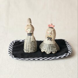 ギンガムチェックのおひなさま