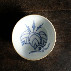 桐の文様◆花とリーフ。時代染付深鉢　碗　骨董/antiques　古道具　古民家　大正時代