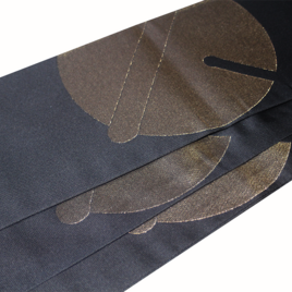 正絹リバーシブル半幅帯｜金糸が奏でる「大きな鈴」