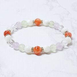 ✦頑張ってきた自分へのご褒美として♪誕生日・退職祝いにも◎ パワーストーンブレスレット｜マイカストーン・プレナイトNo.850