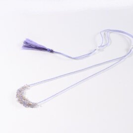 タンザナイトとタッセルの藤色ネックレス