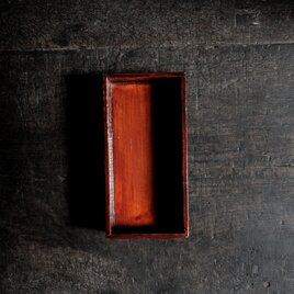 深く美しい色味◆味のある野弁当　小物入れなどに。古物　古民家　骨董・antiques　拭き漆　明治~大正期 i3