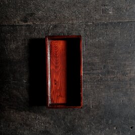 深く美しい色味◆味のある野弁当　小物入れなどに。古物　古民家　骨董・antiques　拭き漆　明治~大正期 i6