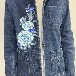 白薔薇のデニムジャケット