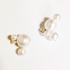 あわ粒コットンパールピアス/イヤーカフ