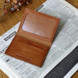 イタリア革の免許証ケース／身分証ケース／ブラウン