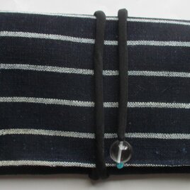 ８６２８　唐桟縞の着物で作った和風財布・ポーチ　