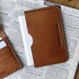 イタリア革の名刺入れ／スリム／ブラウン
