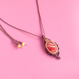 唯一無二のしましまロードクロサイトのネックレス