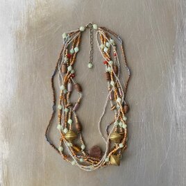 Vintage retro colorful mix beads necklace