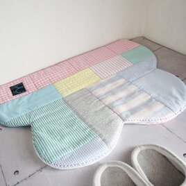 パッチワークなくもの形のフリーマット（パステル系2）