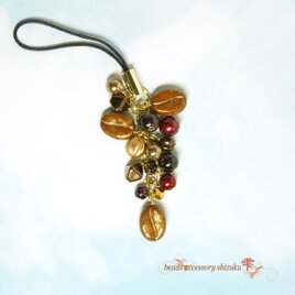 珈琲豆ストラップ＊ガーネット