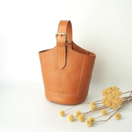 《育てる》ワンハンドルバスケットバッグ（本革・小）
