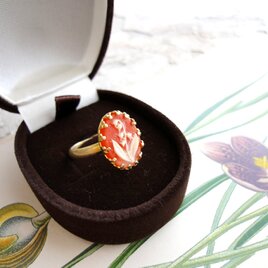 鈴蘭のカメオの指輪 ■ 色が選べる ■ フリーサイズ　9～12号対応　スズラン　すずらん