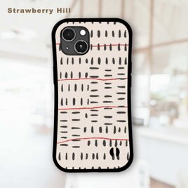 手描き タッチ の シンプル パターン 北欧 グリップケース  耐衝撃 iPhoneケース