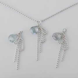 [1点もの]選択可Silver925 モスアクアマリンのRibbonペンダントトップ［1090PT］