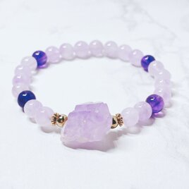 ✦1点限定✦アメジストクラスター✦思考と感情を穏やかに整える パワーストーンブレスレット｜アメジスト・ラベンダー No.851
