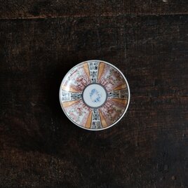 春に向けて◆花と漢字。瀬戸焼　色絵金彩印判小皿 antiques 骨董 　古民家　大正時代