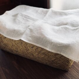 暮らしに馴染む白リネンのキッチンクロス（幅45×丈60)