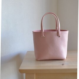 Ｔ様専用オーダー　サイズ他変更☆　レザーミニトート（ レザー細ハンドル ）ピンク