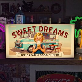 【オーダー無料 Lサイズ】スイーツ ソフトクリーム アイスクリーム 店舗 自宅 照明 ランプ 看板 置物 雑貨 ライトBOX