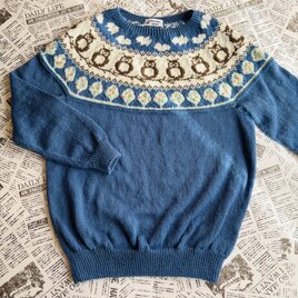 丸ヨークセーター　昼のフクロウ