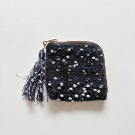 ドットの手織りカードポーチ コインケース