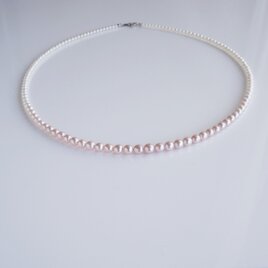 上質 湖水真珠 ベビーパール ネックレス ピンク〜ホワイト グラデーション