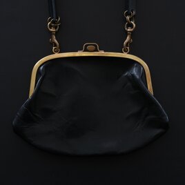 【new】レザーショルダーポーチ ＜鹿革 black＞ ｜SLAO-02S