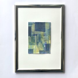 和紙コラージュ/ 原画[森②] /Yuss art 抽象画 インテリア