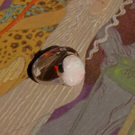 天然オパールリング　スターリングシルバー（SV925)