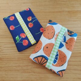 まとめて2個！子供用⭐️ミニポケットティッシュケース キッズ用 柑橘 さくらんぼ
