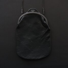 レザーショルダーポーチ　frame porch SHC-301 ＜鹿革 black＞