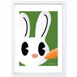 我慢してる〜　ウサギ　送料無料 　どうせなら楽しいポスター　ポスター　アートポスター　アート/sei検索新着順　4003