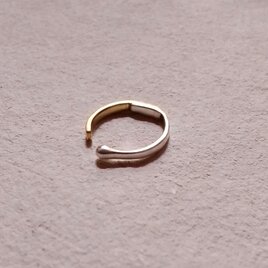 シルバー×真鍮 フラットアシンメトリー イヤーカフ