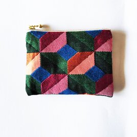 フランス生地　彩の万華鏡ポーチ（S)　コスメ入れ　鍵入れ　カード入れ　薬入れ