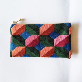 フランス生地　彩の万華鏡ポーチ（MS)　コスメ入れ　鍵入れ　カード入れ　薬入れの