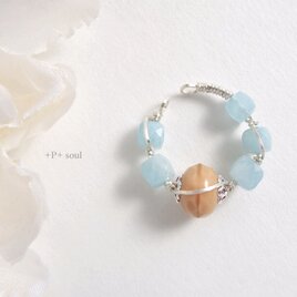 silver925 キャラメルaquaイヤーカフ (片耳) 【AM-611EC】