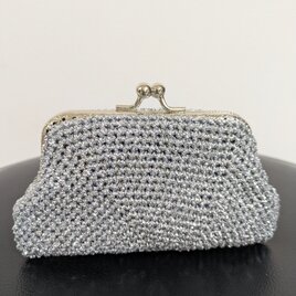 51*ハンドメイド☆がま口☆コインケース☆シルバーラメ