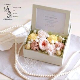 花コフレ⋆淡イエロー《フォトBOX》無料メッセージ付き