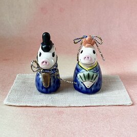 陶器☆小さないのししの雛飾り☆