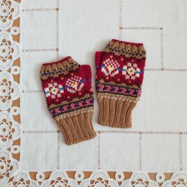 花柄ミトン指出しタイプ✳American Country Brown