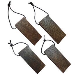 ドアストッパー ミニ ブラウン ④ ドア止め 木製 4こセット くさび ウッドロック 楢無垢材 幅4奥行8.5高さ1.8(cm)